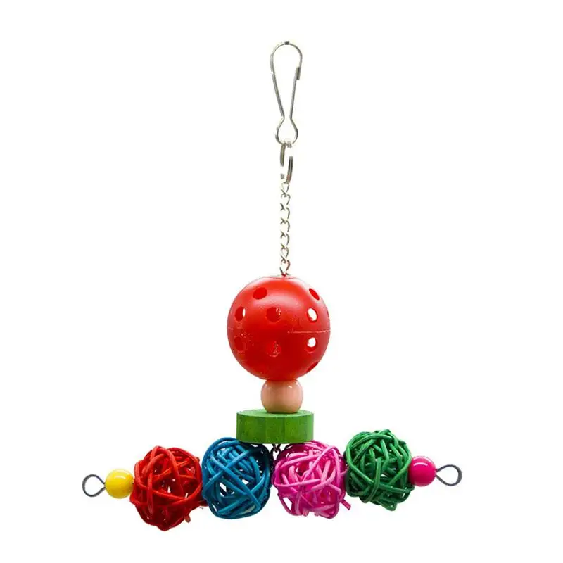 

Bird Toy Colorful Hollow Rattan Balls Toy For Parakeet Creative Parrot Cage Hanging Chewing Molar Toys Pet Parrots Bird Supplies