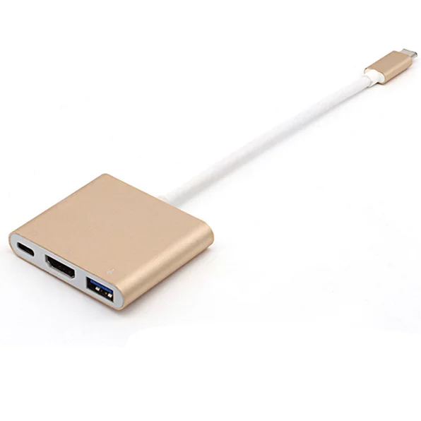 gold all in one Конвертер Besiuni USBC 3,1 USB C type-USB 3,0/HDMI/type C Женский адаптер зарядного устройства для Apple Macbook и Google Chromebook Pixel - Цвет: gold all in one
