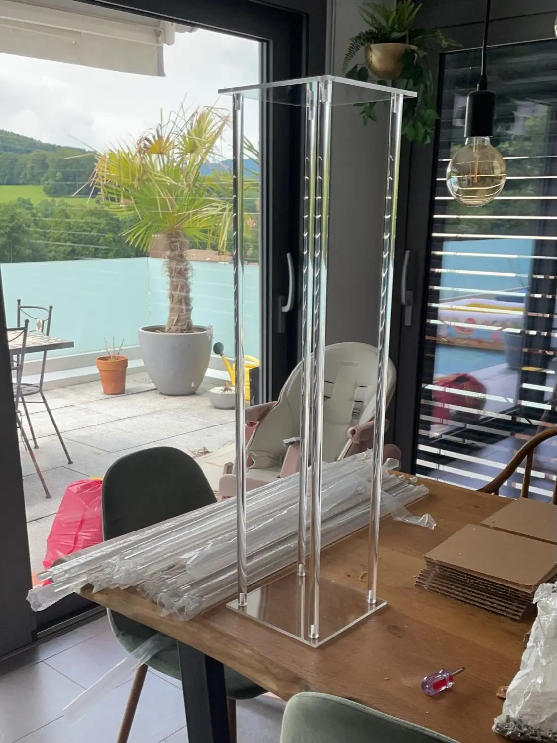 Новинка 4 шт. акриловая напольная ваза прозрачная для цветов центральный столик