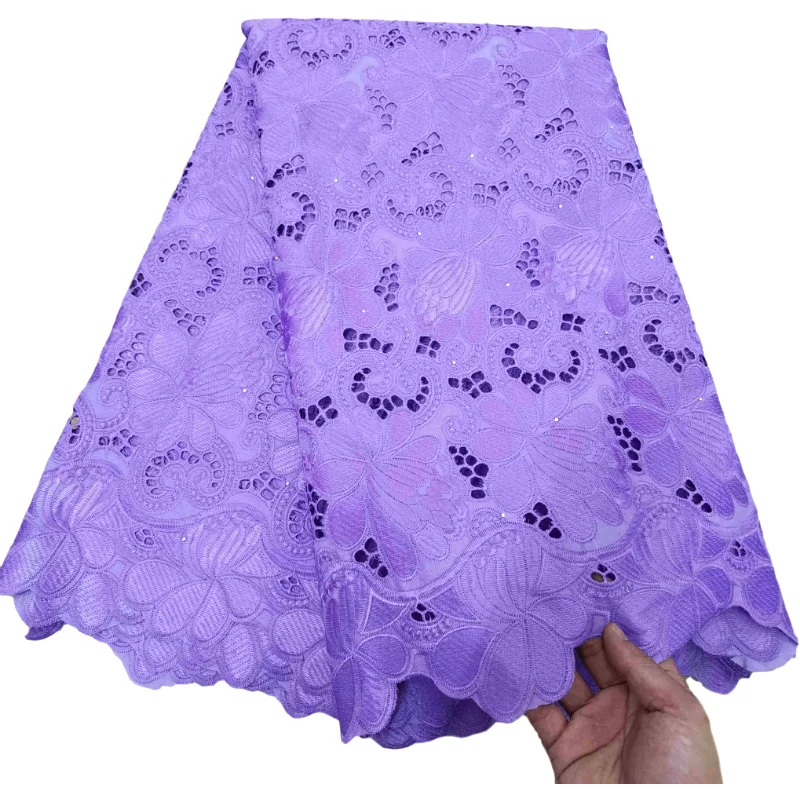 2022 новейшая африканская швейцарская кружевная ткань из 100% хлопка Кружевная