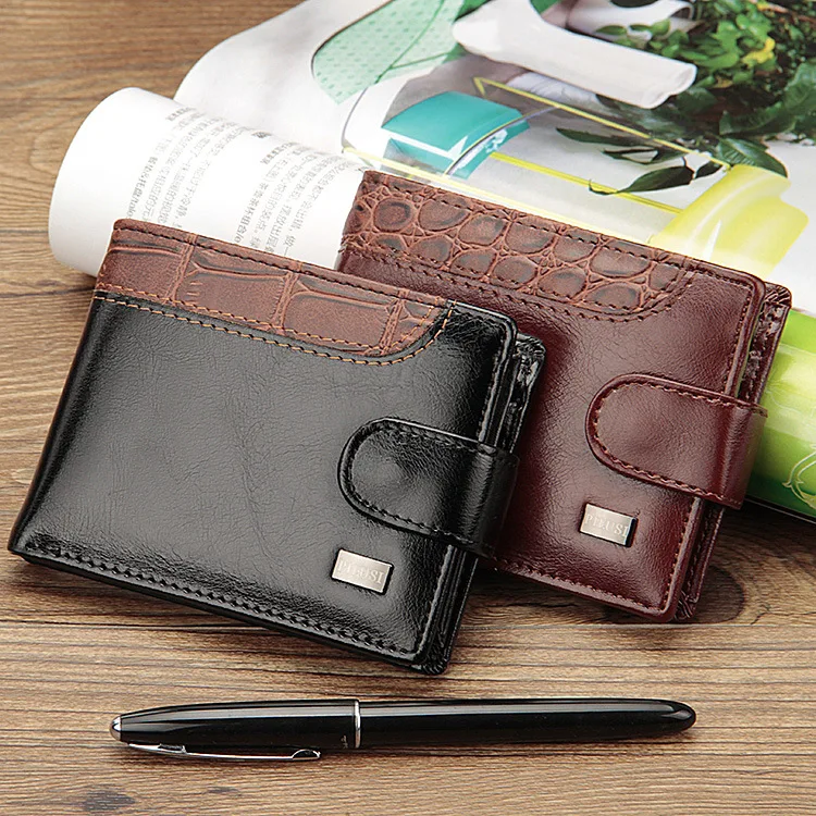 

2021 New Fashion Leather Vintage Men Wallets Coin Pocket Hasp Small Wallet Men Purse Card Holder Male Clutch Money Bag Carteira