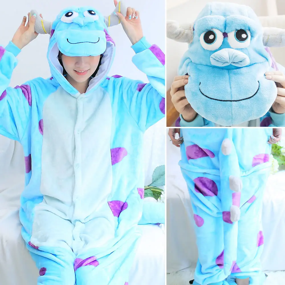 2020 зимние пижамы для взрослых Kugurumi комплект Единорог Ститч мультфильм Животные