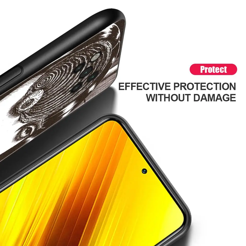 best phone case for xiaomi poco x3 nfc f3 gt civi m3 note 10 11 lite 9t 10t 11t pro pocophone f1 cover horror manga junji ito free global shipping