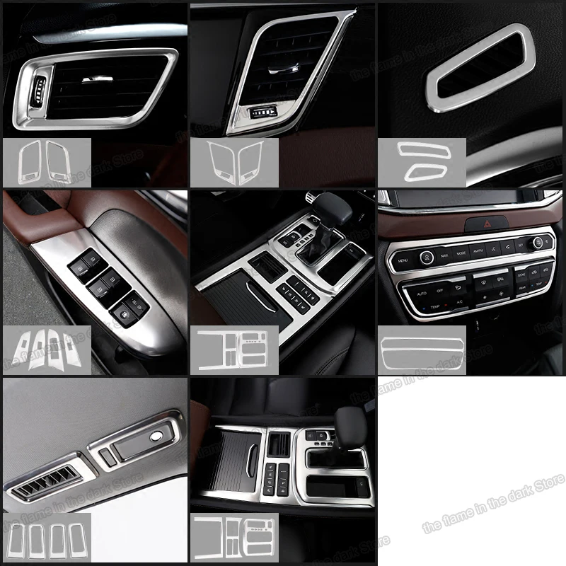 

Lsrtw2017 Stainless Steel Car Interior Central Control Gear Panel Anti-scratch Sticker Vent Frame for Trumpchi Gac Gs8 2017-2020