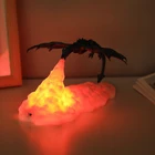 Лампы с 3d-рисунком дракона вулкана, ночники для спальни, зарядка через USB, комнатные украшения для дома для детей и подростков