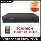 Сетевой видеорегистратор Vstarcam HD 1080P NVR с жестким диском, 9 каналов16 каналов, разрешение 1920x1080 2,4, подходит для IP-камеры Vstarcam Wifi N8209