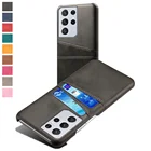 Чехол для Samsung S21 Plus S20 FE Note 20 Ultra A12 A32 A52 A72 A21S, тонкий чехол из искусственной кожи с отделениями для карт, чехол из поликарбоната для Galaxy A30 A50 A70