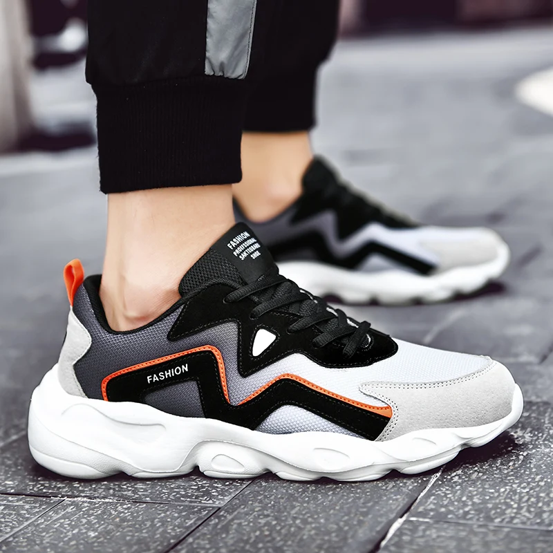 

Мужская повседневная обувь, новые дизайнерские кроссовки на платформе, Мужские дышащие удобные кроссовки для тренировок, мужская спортивн...