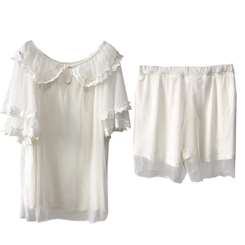 2019 летний пижамный комплект принцессы винтажная кружевная одежда для сна