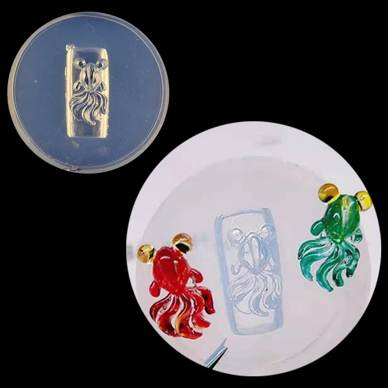 1 шт. 3D резьба силиконовая форма Штамповка ногтей Золотая рыбка