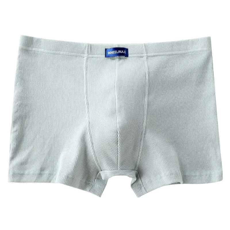 

Underwear Men's Striped Solid Color Breathable Boxer Shorts Youth Autumn and Winter Comfortable Loose Boxer Shorts COTTON