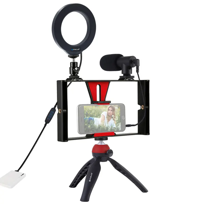 Держатель для мобильного телефона Штатив для микрофона Vlogging Rig светодиодный кронштейн с кольцом для освещения подставка для телефона Аксессуары для фотосъемки