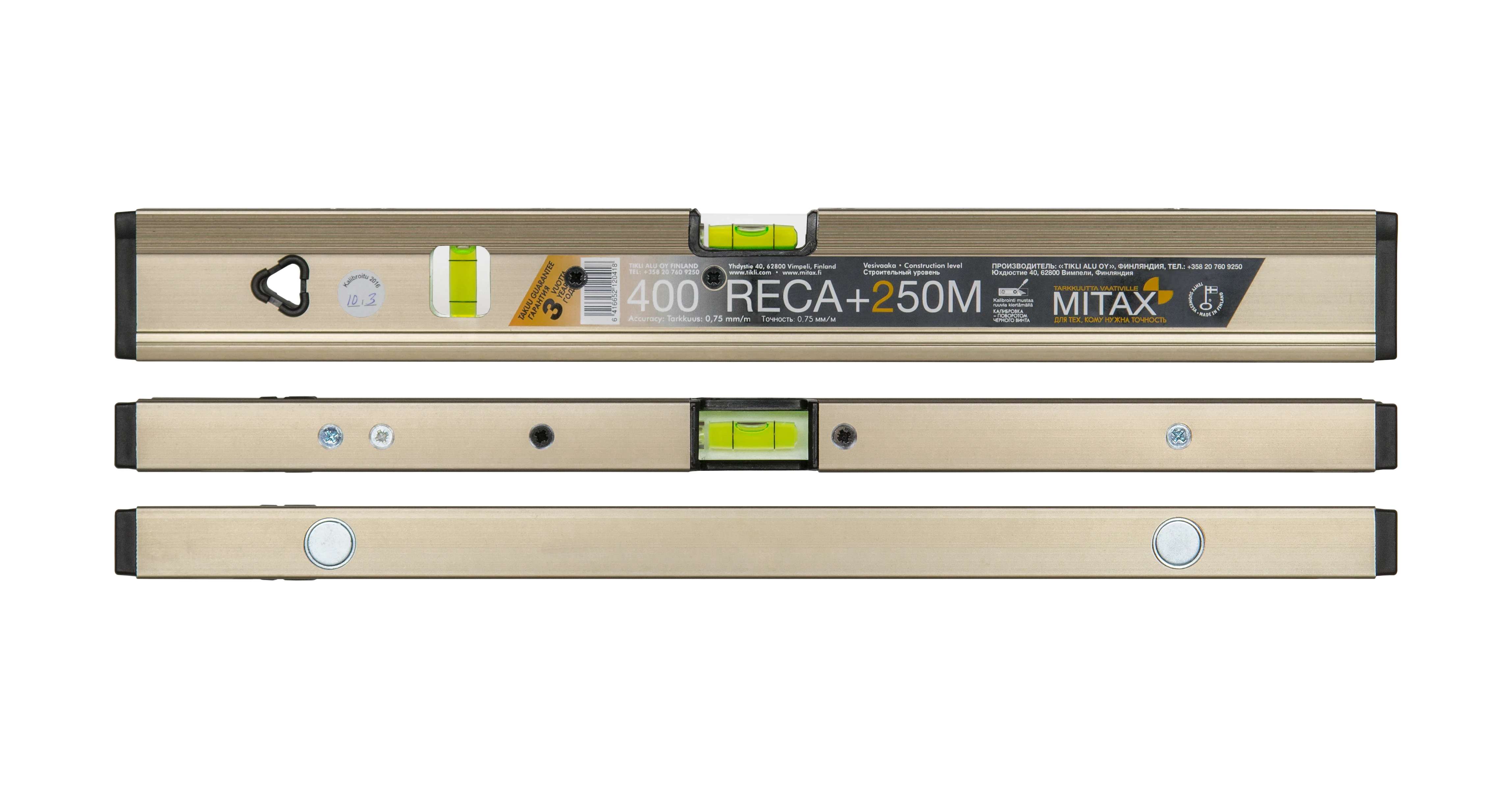Фото Уровень MITAX 400мм RECA+ 250M магнитный R+M400 | Инструменты