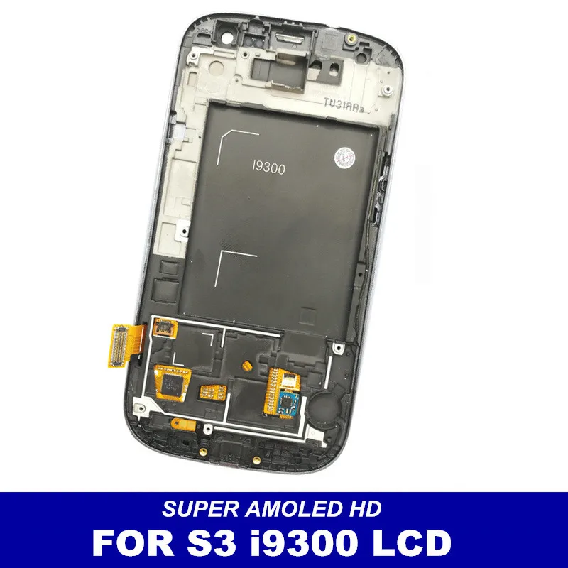 AMOLED LCDs для Samsung Galaxy SIII S3 i9300 телефон ЖК дисплей сенсорный экран дигитайзер Рамка