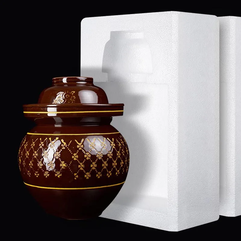 Винтажная керамическая бутылка для маринованной капусты ночные пятна