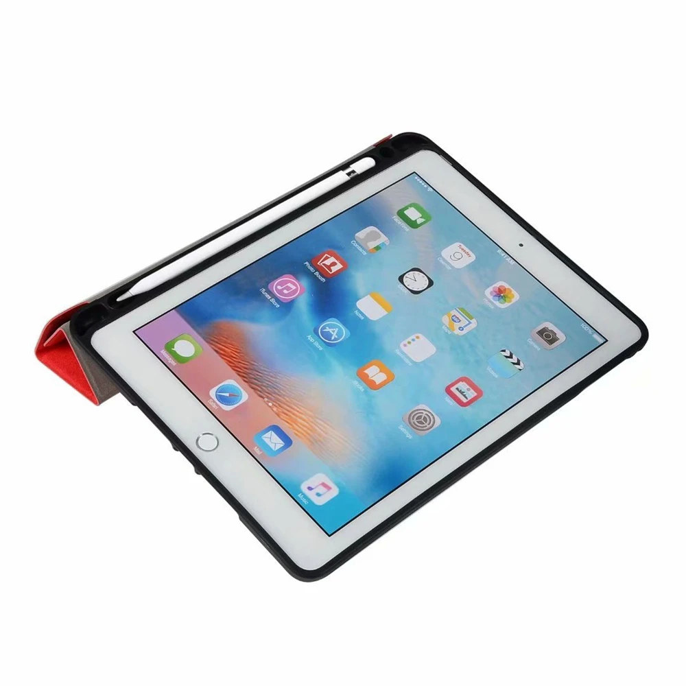 Для iPad 9,7 дюймов Pro 9,7 чехол с карандашом держатель трехстворчатая подставка задняя крышка для iPad 5 6 Air 1 2 Smart Funda HY006