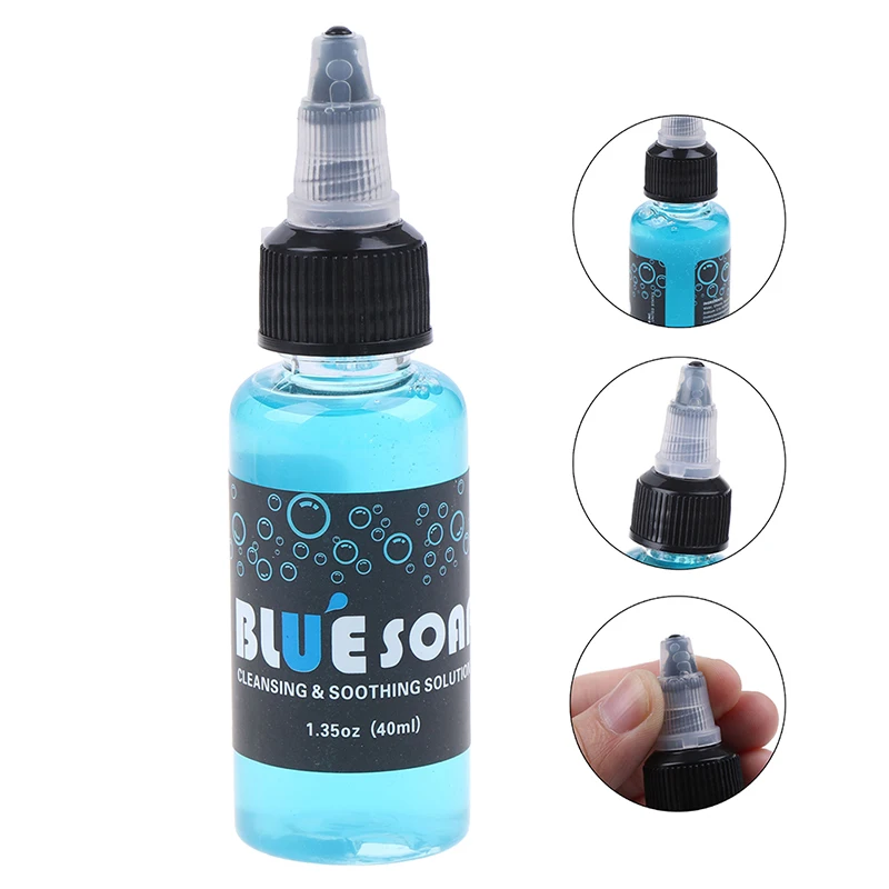 

1 Pcs 40ml Bottle Tattoo Cleaning Blue Soap Soothing Solution Tattoo Studio Supply Tool