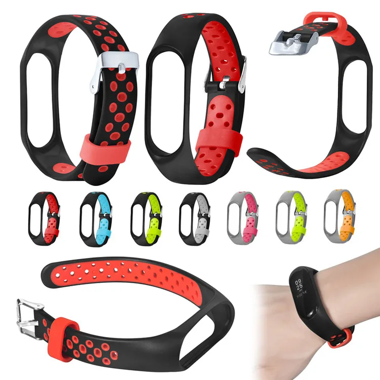 Ремешок силиконовый для Xiaomi Mi Band 3 4 спортивный браслет смарт часов mi band