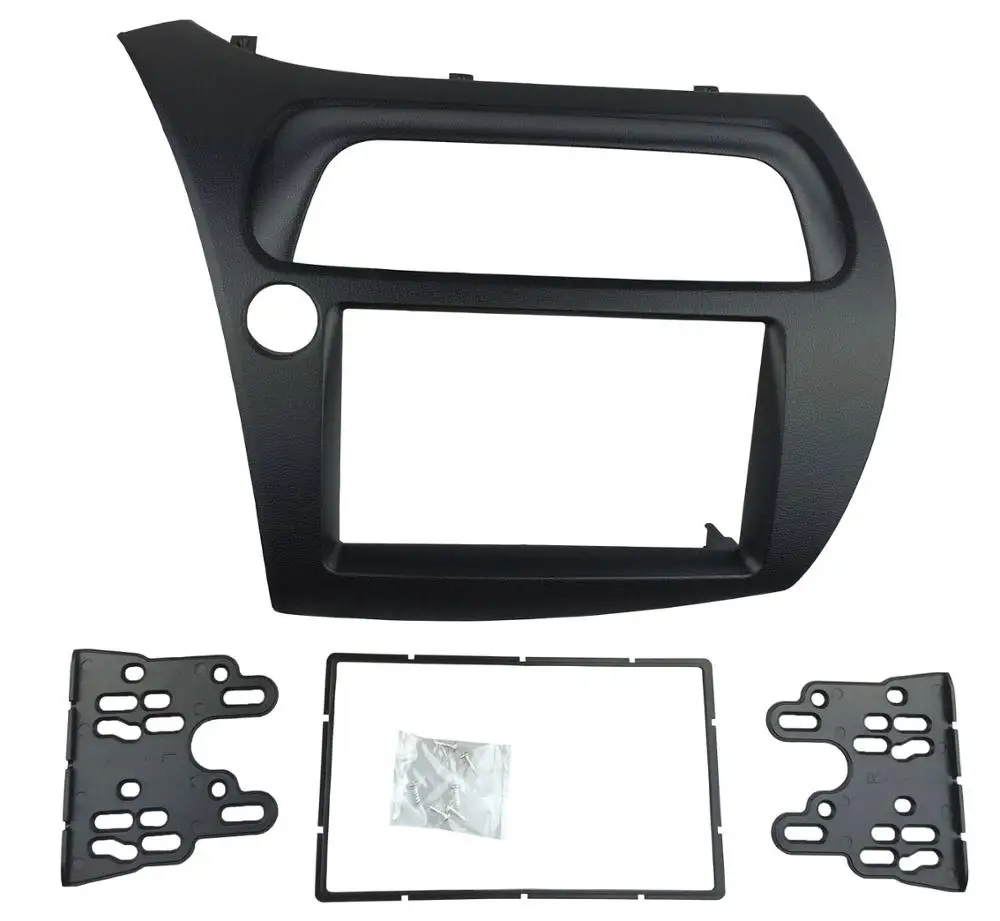 Радио фасции для Honda Civic хэтчбек 2006-2011 2 Din DVD стерео CD панель приборная панель монтажный комплект отделки лицевой рамы ободок - Название цвета: left wheel