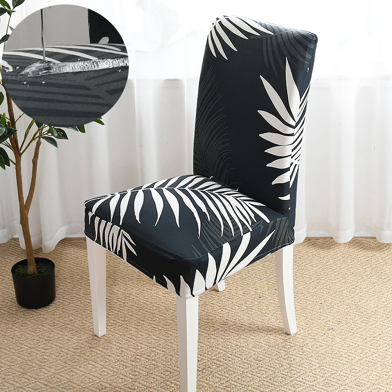 

Waterproof Prints Elastic Stretch Chair Cover Universal Size Seat Cover Slipcovers for Dining Room Kitchen Wedding Banquet Hotel