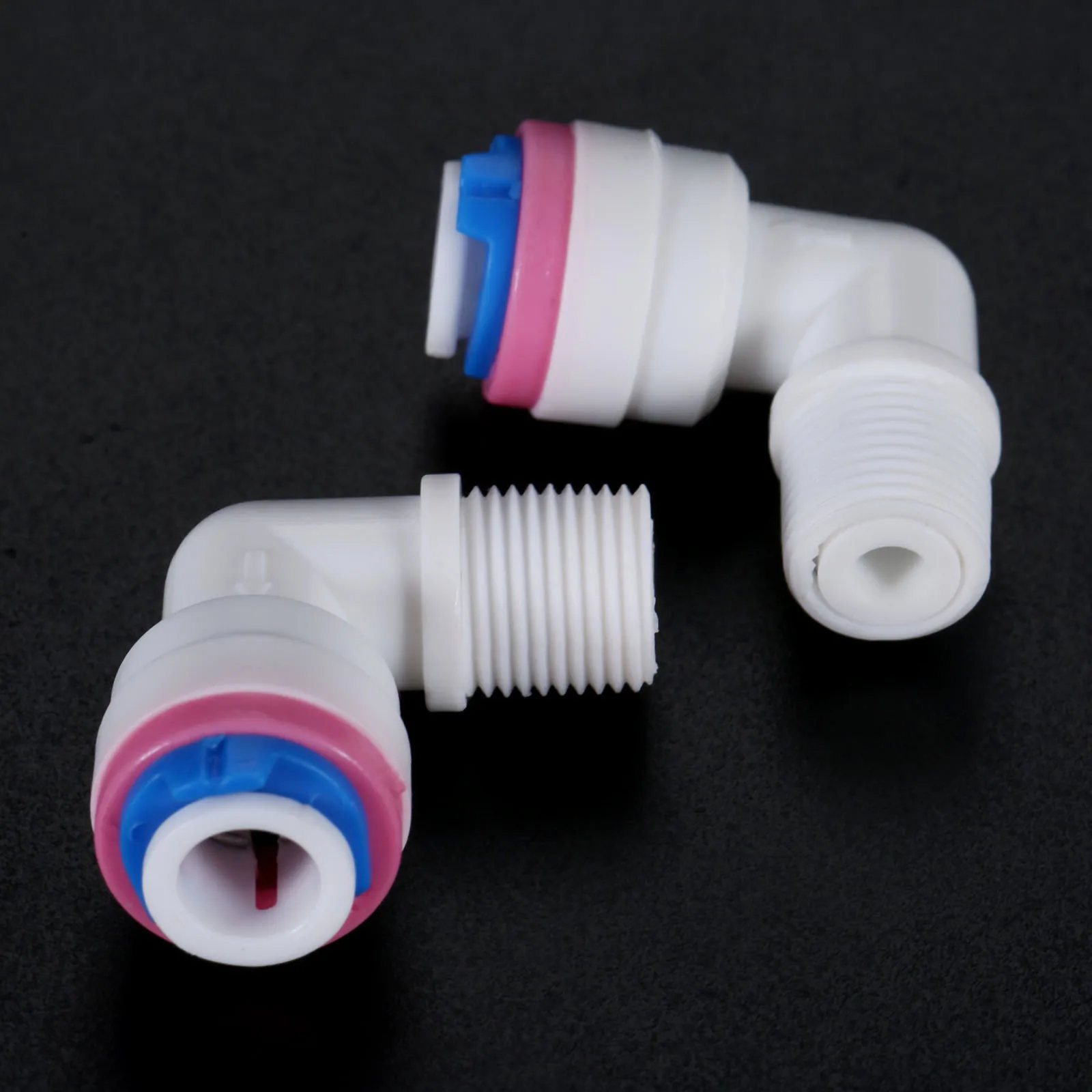 

2Pc RO Water Elbow Check Valve Quick Coupling Fitting 1/4" OD Hose 1/8" Male Reverse Osmosis System Plastic Pipe Connector