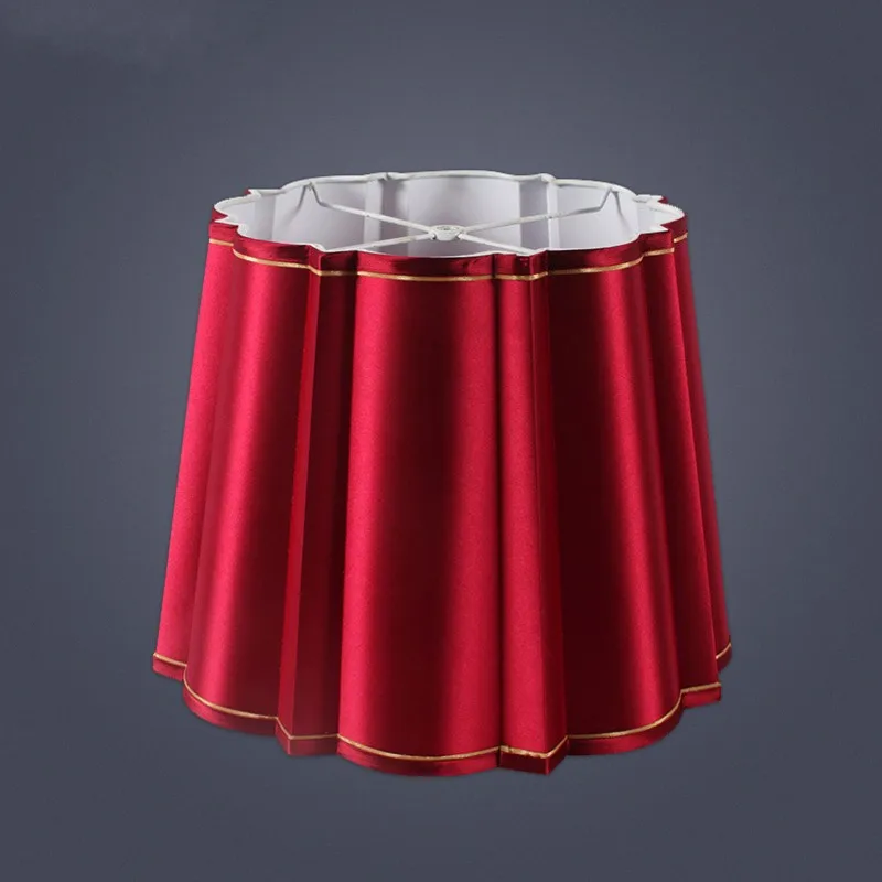 E27 Art lamp shades for table lamps red and green cloth lampshade horn-rimmed chimney fabric pendant lamp shade