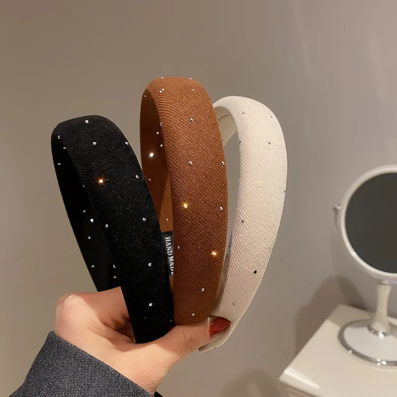 

Korea Women Velvet Headband Hair Accessories for Girls Headdress Fashion Black Red Hair Bands Solid Color Bezel Wide Hair Hoop