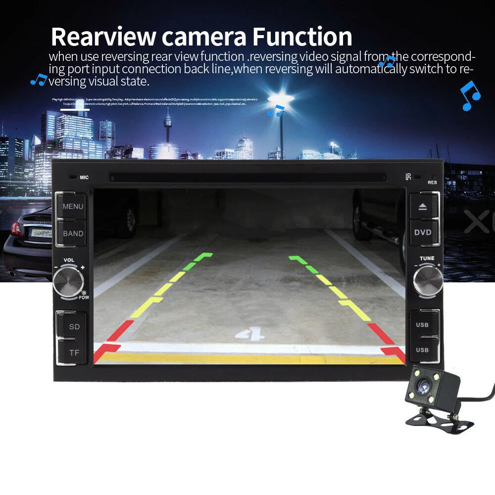 Универсальный Автомобильный Bluetooth плеер 2 din радио 2din Android с камерой заднего вида 6