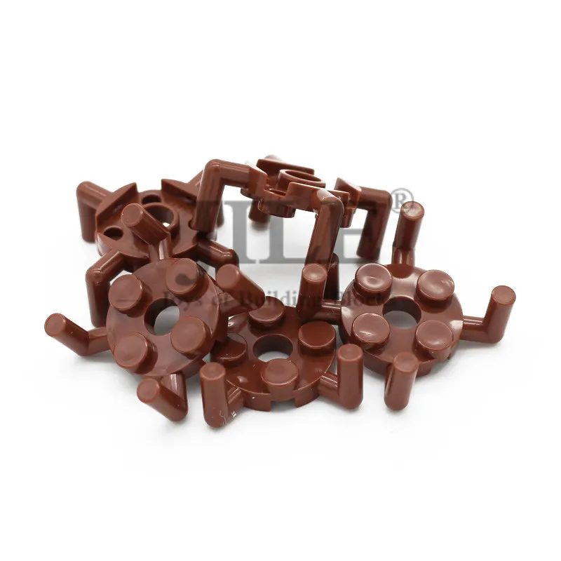 Круглая Пластина Moc 2x2 с отверстием для штифта и 4 руками 98284 просвечивающие