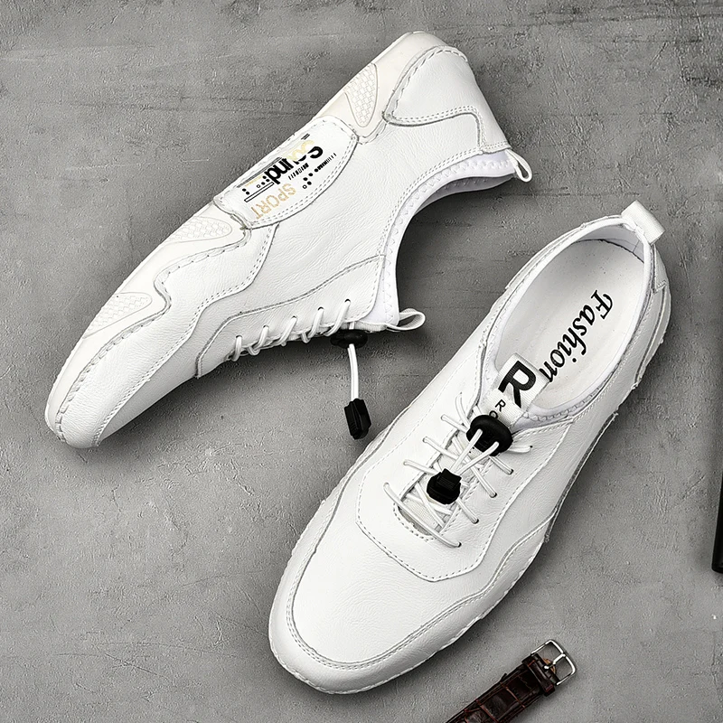 

Men Sport Leisure Golf Shoes Genuine Leather Non-slip Breathable Shoes Men Jogging Walking Shoes Male Cow Leather Golf Sneakers