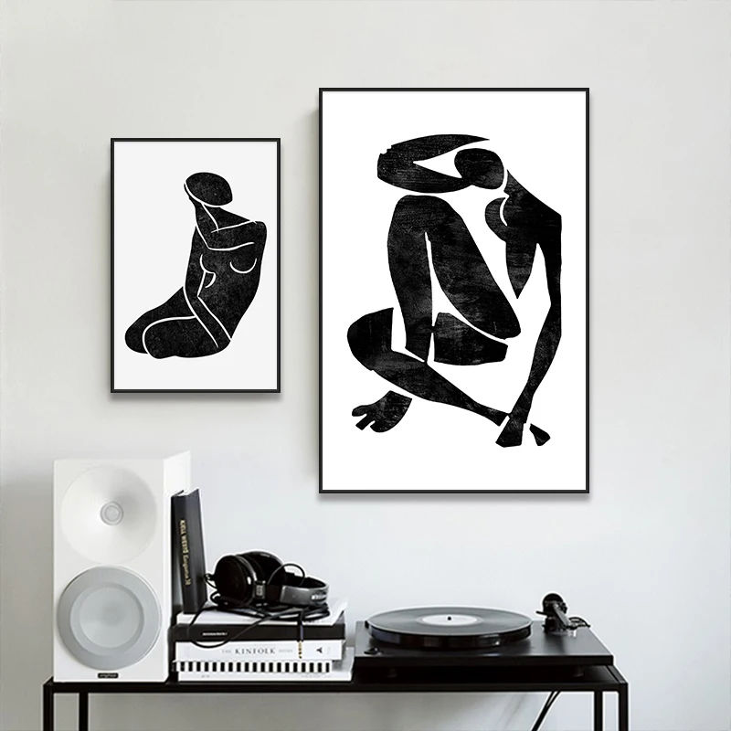 Matisse черно белая модная винтажная фигурка эскиз Картина на холсте Рисунок в стиле