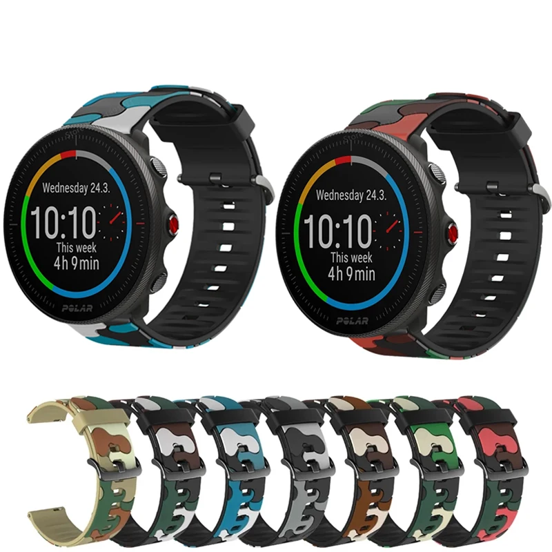 Камуфляжный силиконовый ремешок для Polar Vantage M M2 Unite ignite 2 Grit X сменный смарт-часов |