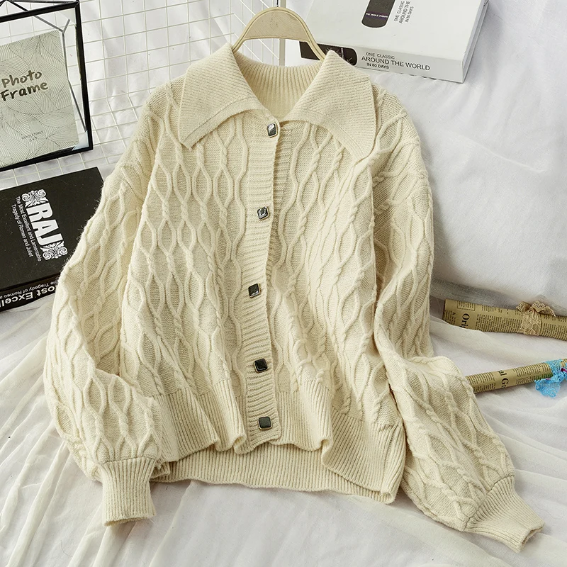 Фиолетовая куртка свитер женские вязаные жакеты пальто вязаная зимняя верхняя