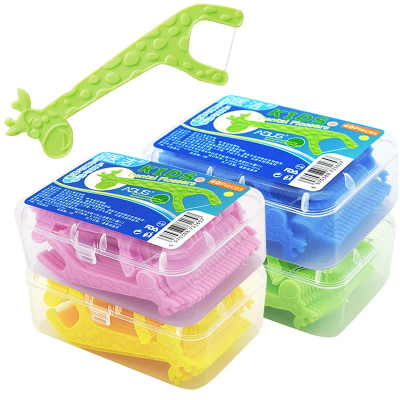 40 шт. детская зубная нить тонкий безопасный зуб межзубная щетка зубочистка уход