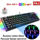 ZUOYA X61 104 ключ клавиатура на русском и английском, светодиодный RGB анти-призрак ПК игровая клавиатура для ПК