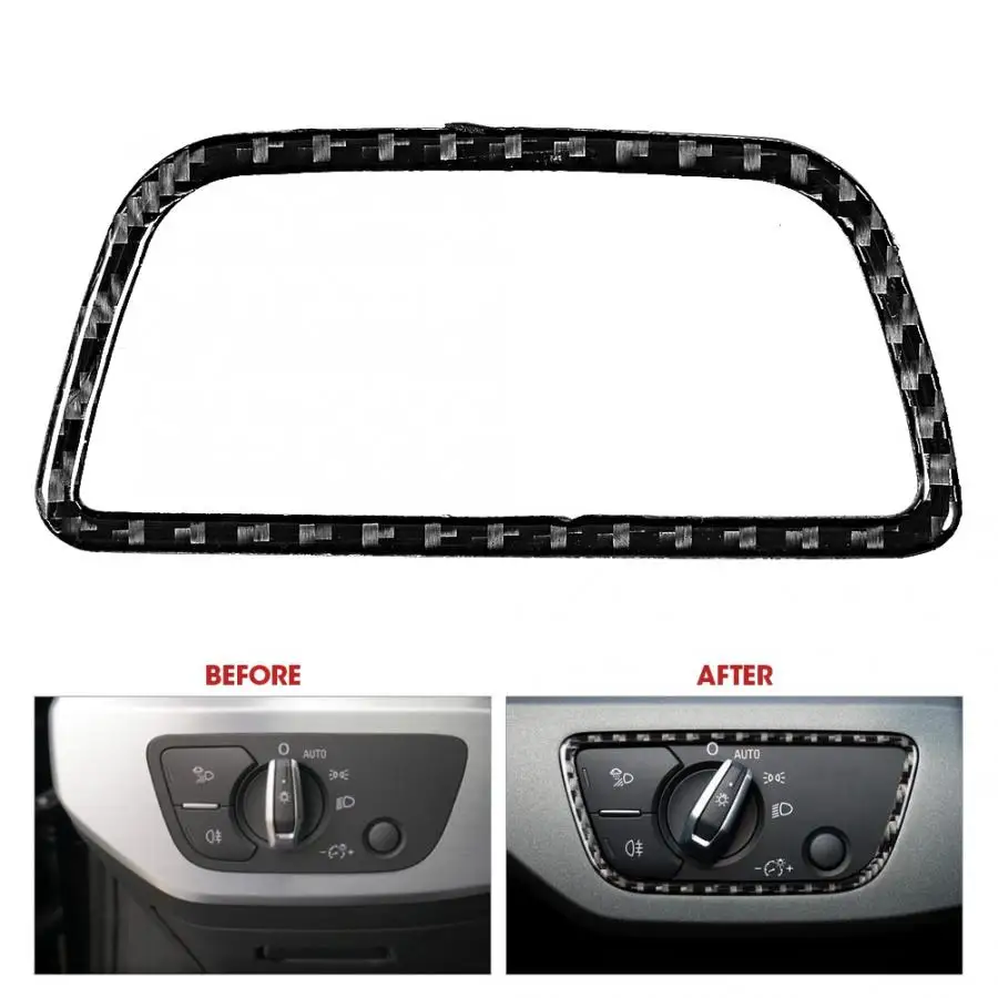 Углеродное волокно фар переключатель кнопка Крышка отделка левая Автомобильная