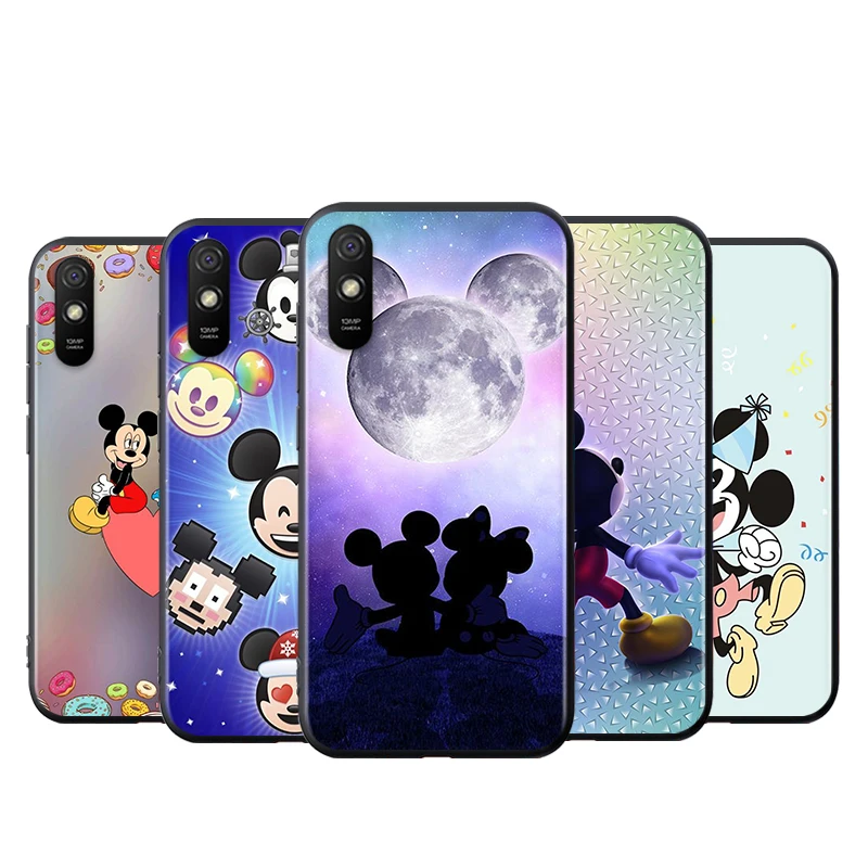 

For Xiaomi Redmi K40 Gaming K30i K30T K30S K30 Ultra K20 10X Pro 5G Black Phone Case Mickey Mouse Cute Smart Silicone Cover