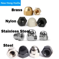 304 stainless steel black brass nylon black white acorn nut hex head cap metric nut cover acorn dome nut m3 m4 m5 m6 m8 m10 m12