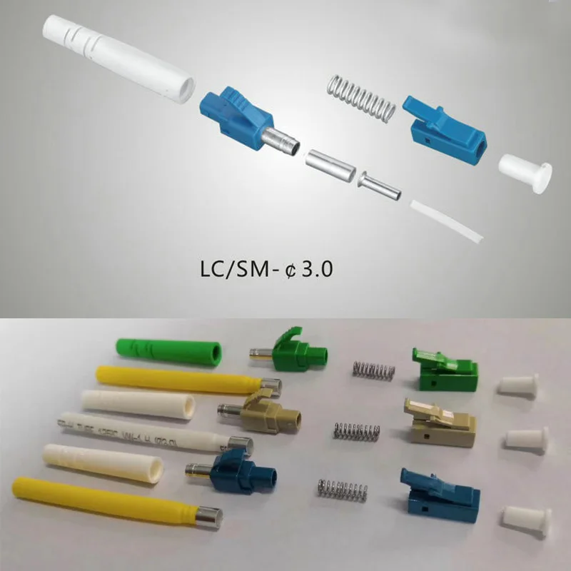 

50pcs fiber optic FTTH LC UPC optical fiber parts AND ceramic ferrule 3.0/2.0/0.9mm Optical Fiber LC/UPC SM Connector