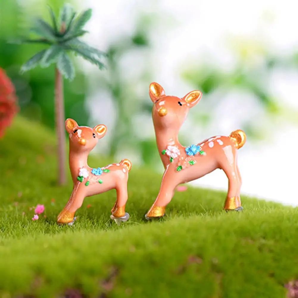 Украшение сада мох микро ландшафтное украшение олененок миниатюрное полимерное
