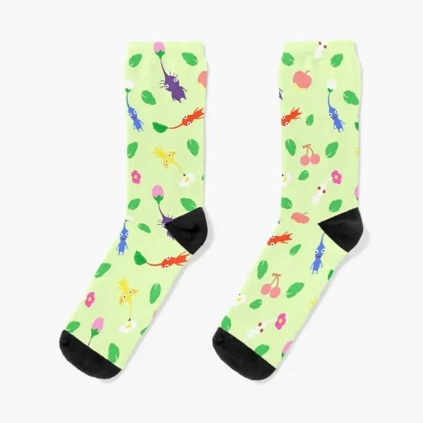 

Cute Pikmin Pattern Crew Socks Cotton Winter Breathable Ladies Cartoon Best Pattern Funny Women Mens Cute Autumn Comfortable