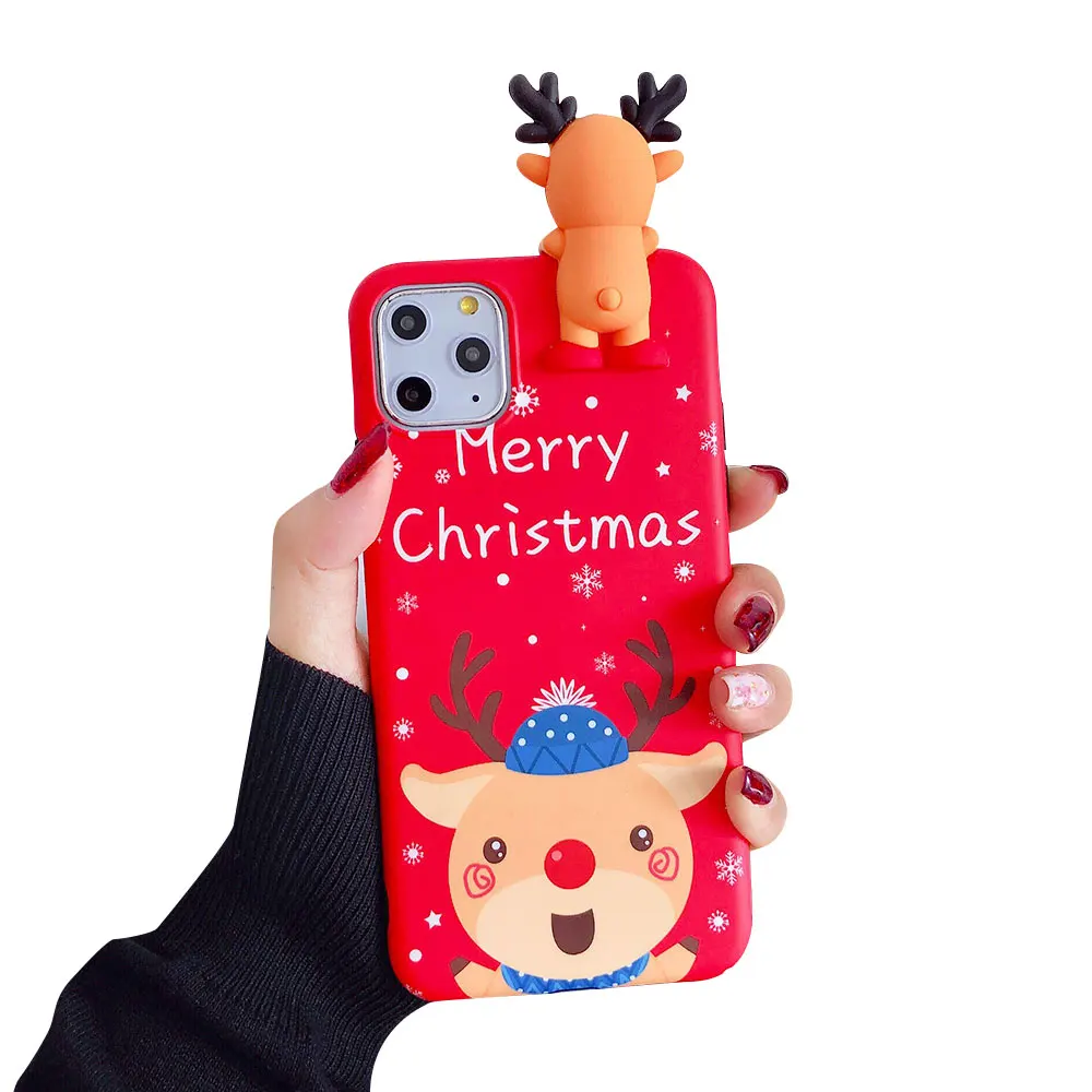 1 Чехол kiskiss Рождество 3D Снеговик чехол для телефона для iPhone 11 Pro Max 11 чехол на год чехол для XR XS Max X 6 6S 7 8 Plus чехол - Цвет: 1