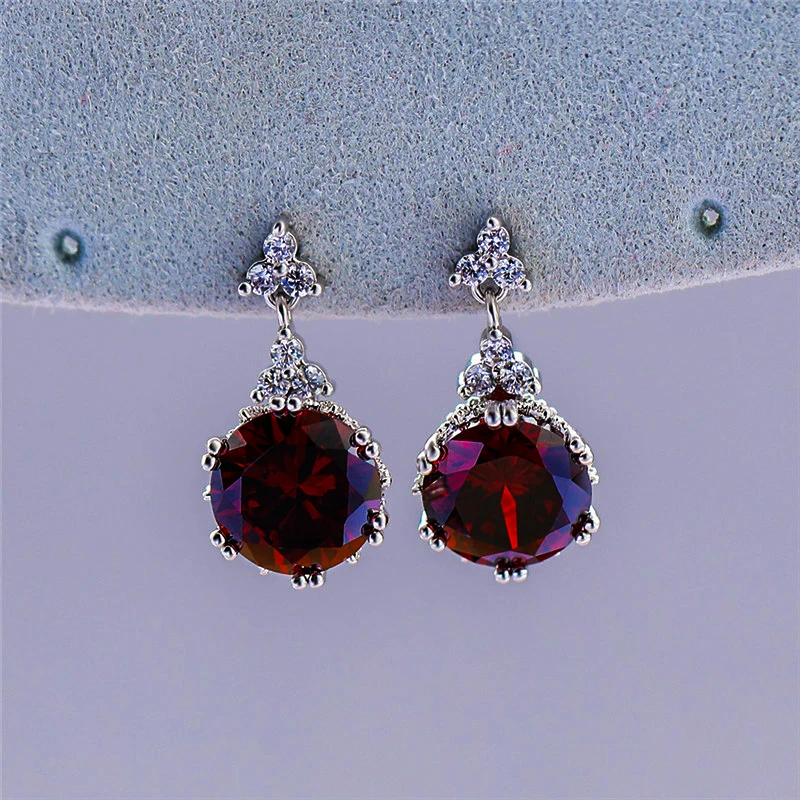 Женские Крупные круглые серьги гвоздики с фианитами|Серьги-гвоздики| |