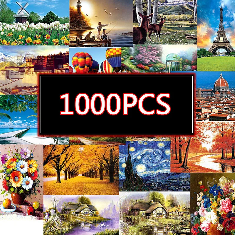 Деревянные пазлы 1000 шт. декоративные наклейки для детской спальни 75*50 см с сумкой