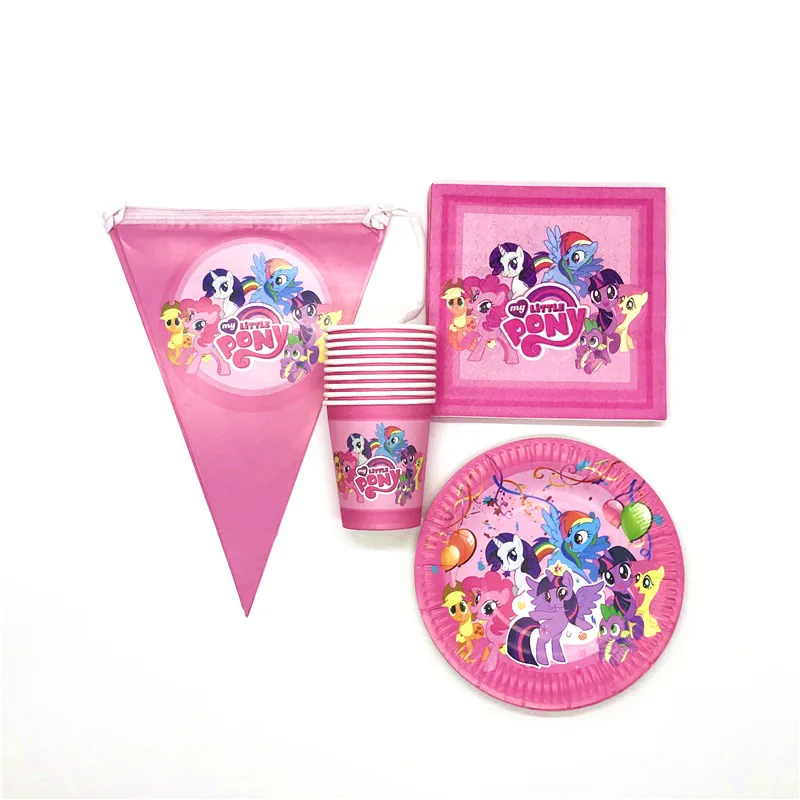 Новая распродажа одноразовые украшения для детского дня рождения в виде пони |