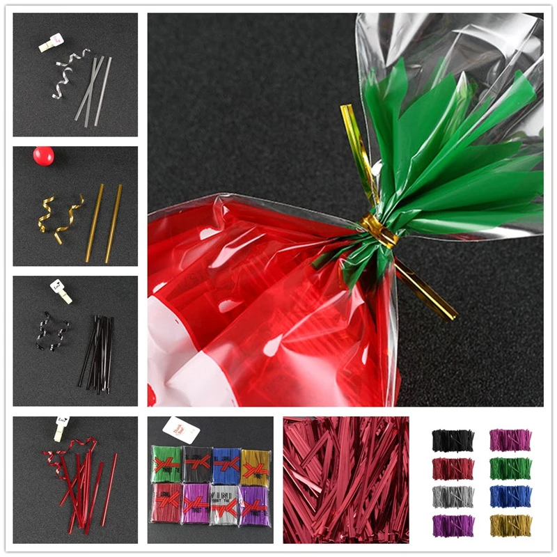 750 шт красочные металлические твист провода галстук конфеты печенья торт мешок DIY