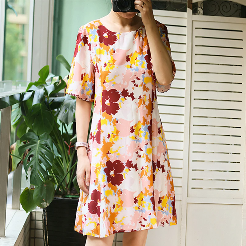 

Floral Print Mini Dress Women Summer Round Neck Short Sleeve Dresses 2022 Fashion Clothes Elegant Vintage Women Vestidos