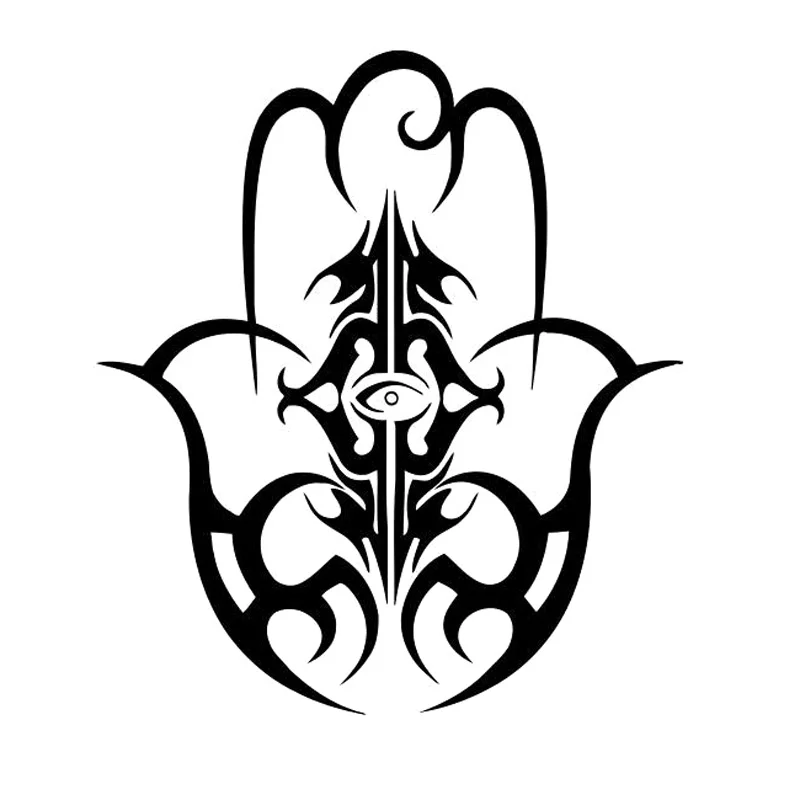 Автонаклейка Hamsa индийской формы декор высокого качества из водонепроницаемого и солнцезащитного ПВХ черно-белого цвета 15см * 13см на.