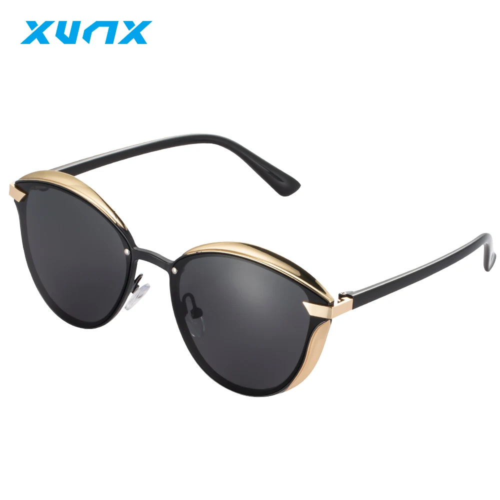 XunX X8017 женщин поляризованные очки фотохромные Cat Eye Солнцезащитные Алюминий
