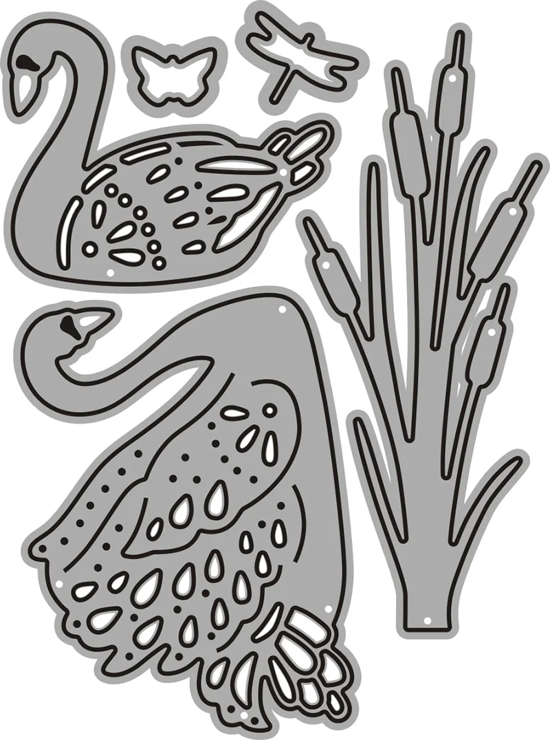 

JMCRAFT 2021 New Pretty Swan Princess Metal Cutting Dies Scrapbook Mold Cutting Mold DIY Crafts Handmade Dies